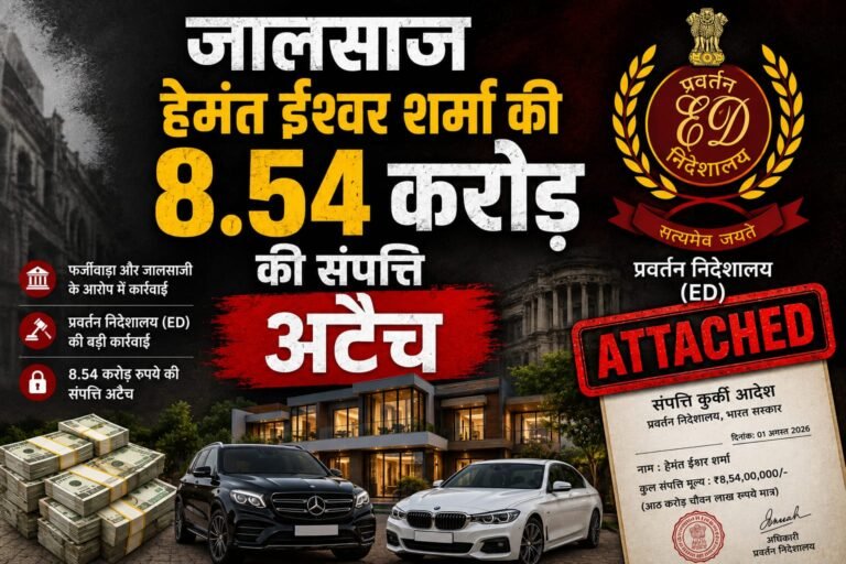 8.54 करोड़ की संपत्ति अटैच
